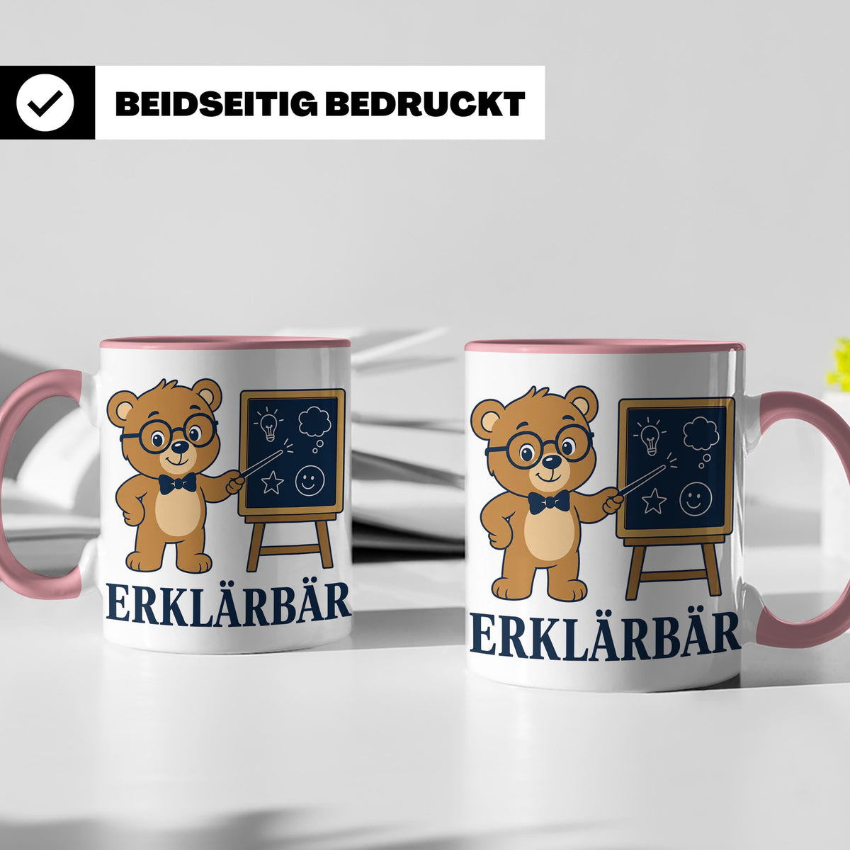 Lehrer Tasse Erklärbär - Lustiges Geschenk für Lehrerin Refe – Rosa [farbe:rosa]