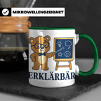Lehrer Tasse Erklärbär - Lustiges Geschenk für Lehrerin Refe – Grün [farbe:grün]