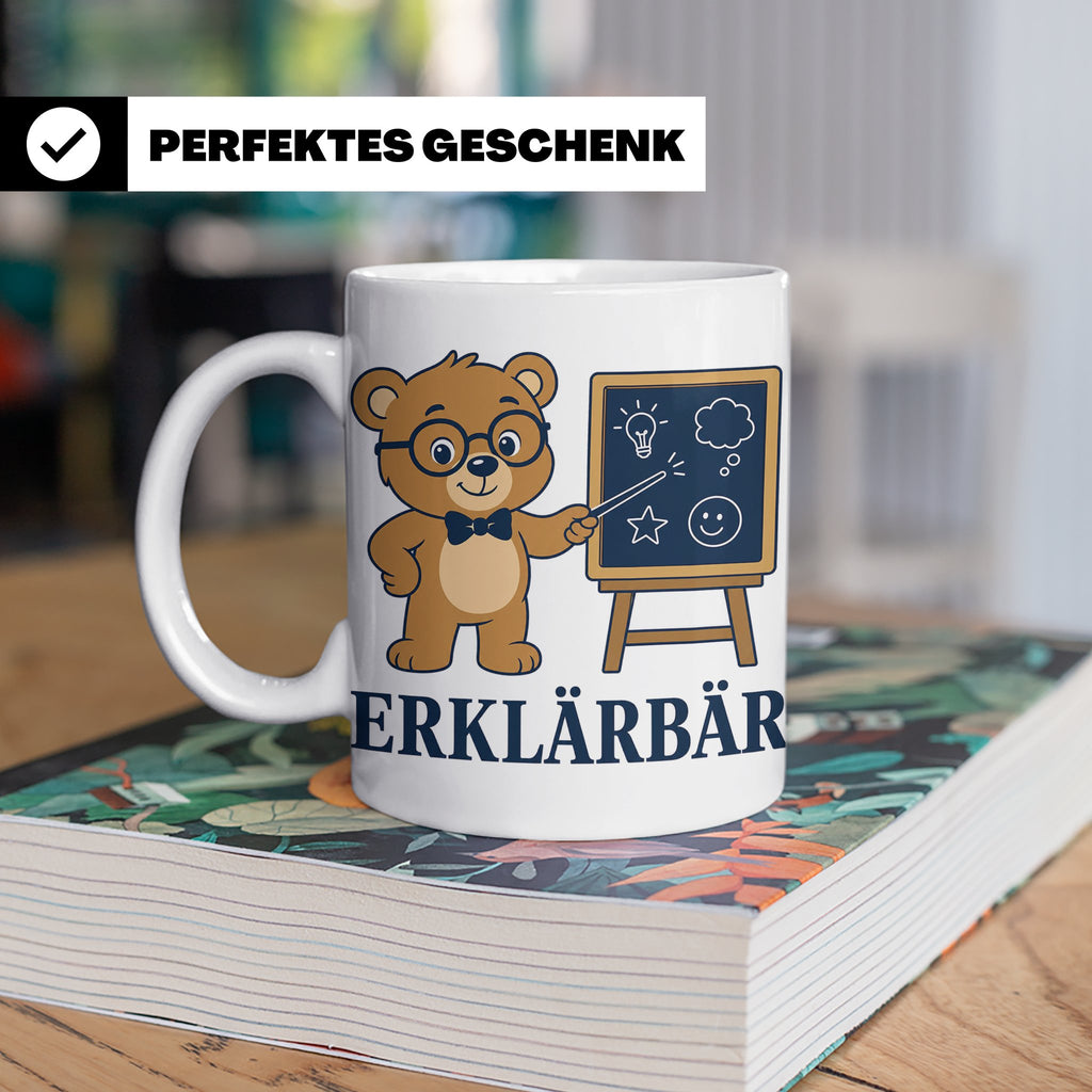 Lehrer Tasse Erklärbär - Lustiges Geschenk für Lehrerin Refe – Weiß [farbe:weiß]