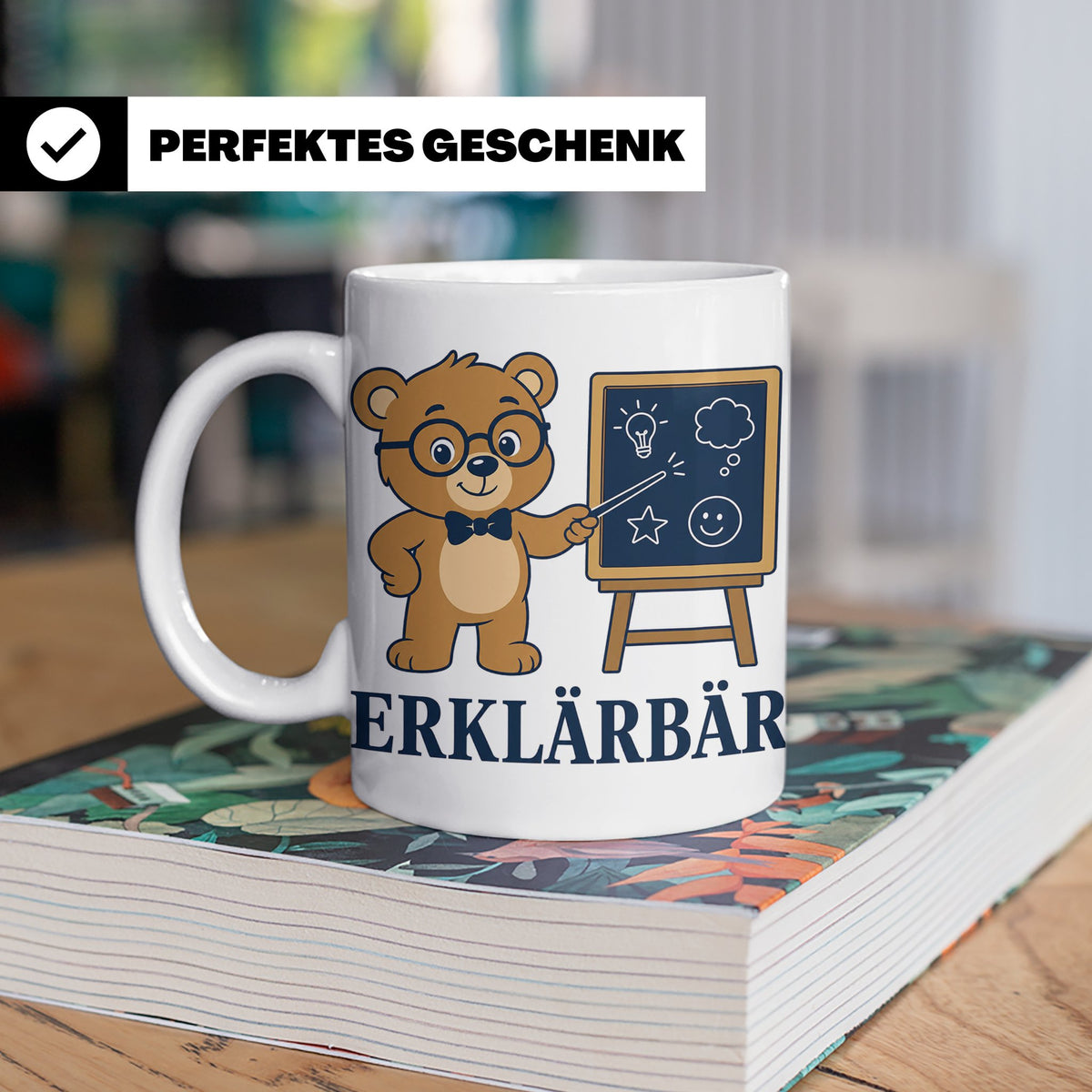 Lehrer Tasse Erklärbär - Lustiges Geschenk für Lehrerin Refe – Weiß [farbe:weiß]