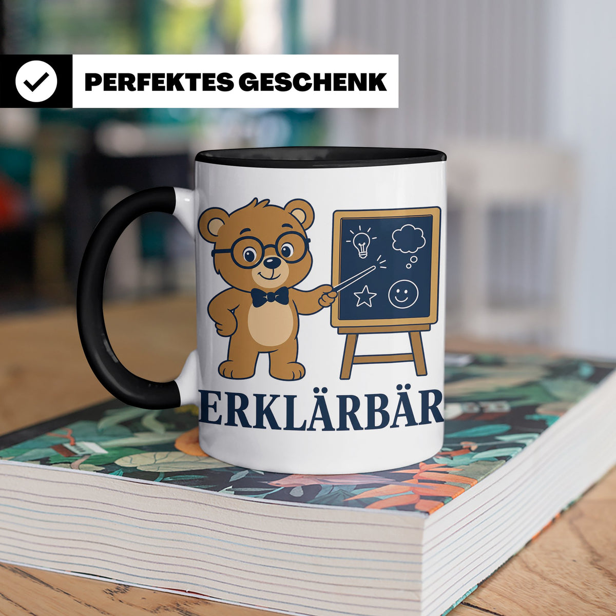 Lehrer Tasse Erklärbär - Lustiges Geschenk für Lehrerin Refe – Schwarz [farbe:schwarz]