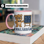 Lehrer Tasse Erklärbär - Lustiges Geschenk für Lehrerin Refe – Rosa [farbe:rosa]