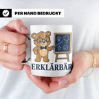 Lehrer Tasse Erklärbär - Lustiges Geschenk für Lehrerin Refe – Weiß [farbe:weiß]