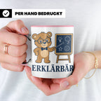 Lehrer Tasse Erklärbär - Lustiges Geschenk für Lehrerin Refe – Rosa [farbe:rosa]