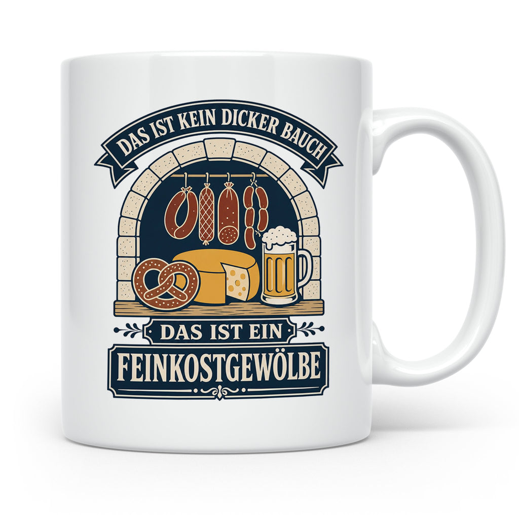 Lustige Tasse Das ist kein dicker Bauch das ist ein Feinkost – Weiß [farbe:weiß]
