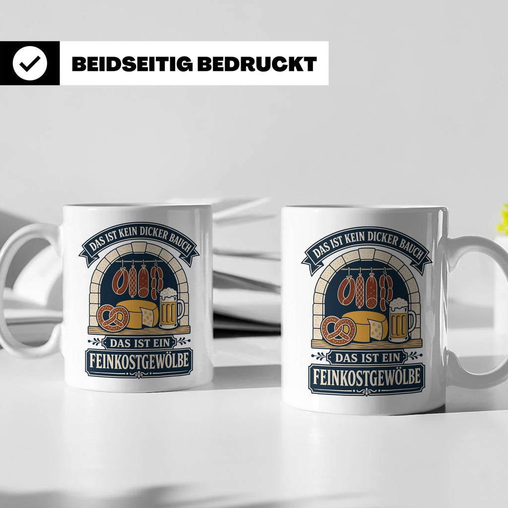 Lustige Tasse Das ist kein dicker Bauch das ist ein Feinkost – Weiß [farbe:weiß]