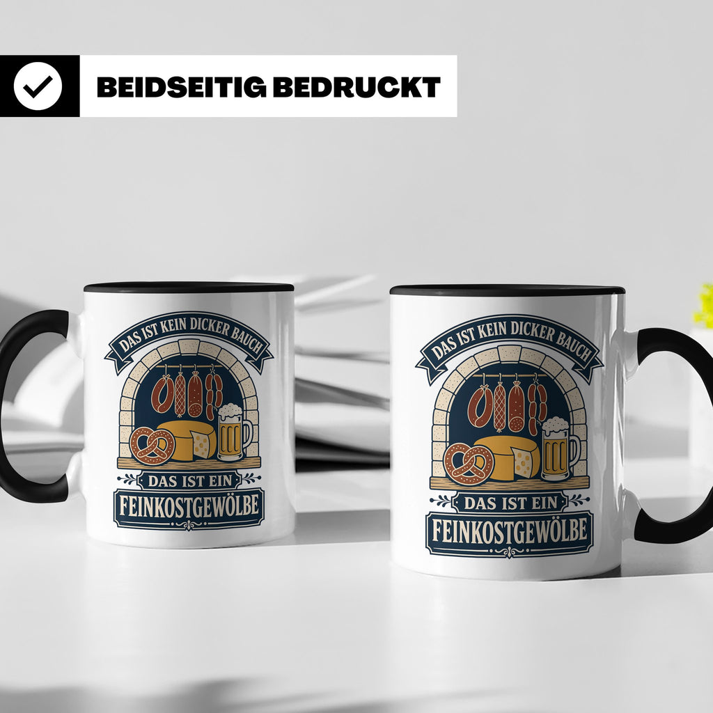 Lustige Tasse Das ist kein dicker Bauch das ist ein Feinkost – Schwarz [farbe:schwarz]