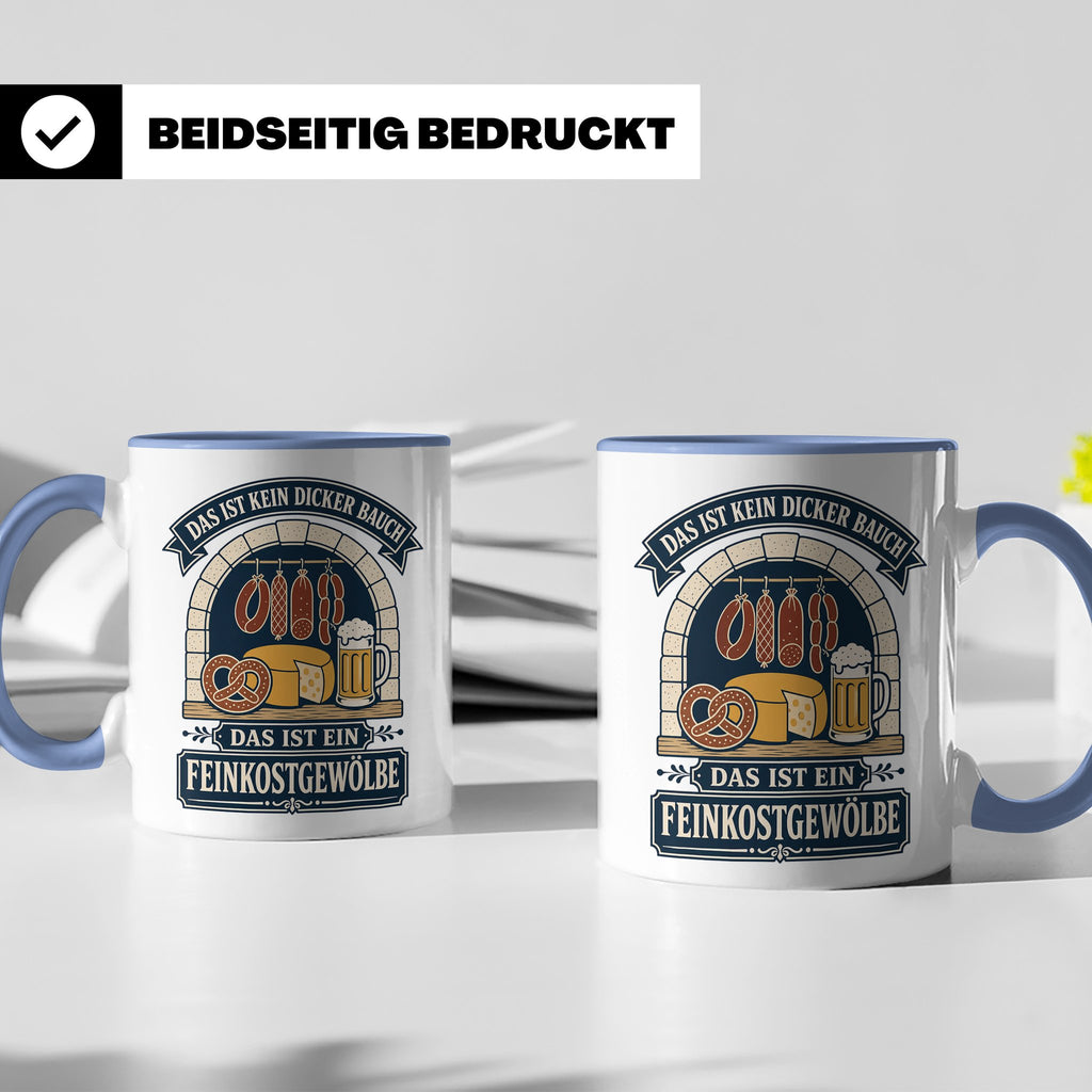 Lustige Tasse Das ist kein dicker Bauch das ist ein Feinkost – Blau [farbe:blau]