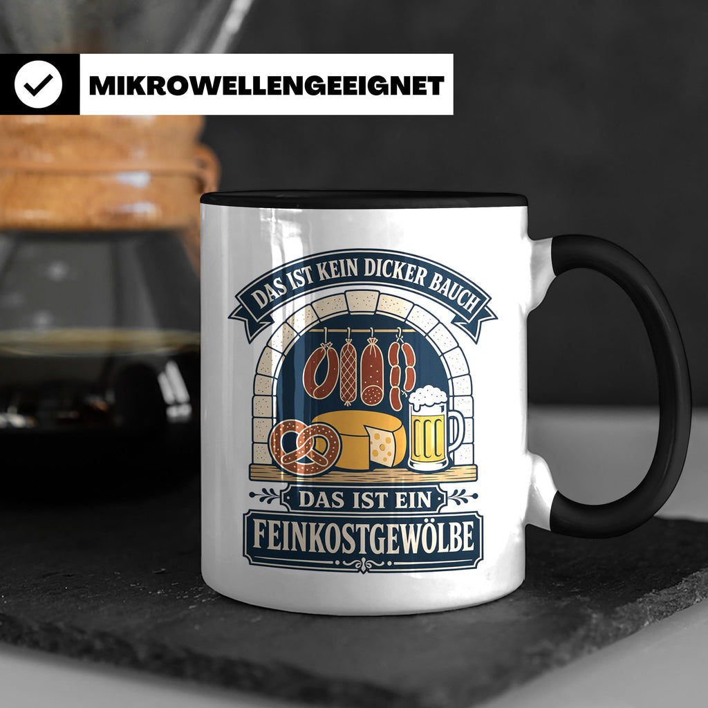Lustige Tasse Das ist kein dicker Bauch das ist ein Feinkost – Schwarz [farbe:schwarz]