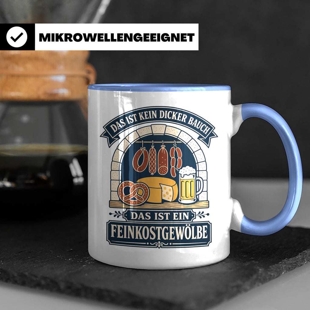 Lustige Tasse Das ist kein dicker Bauch das ist ein Feinkost – Blau [farbe:blau]