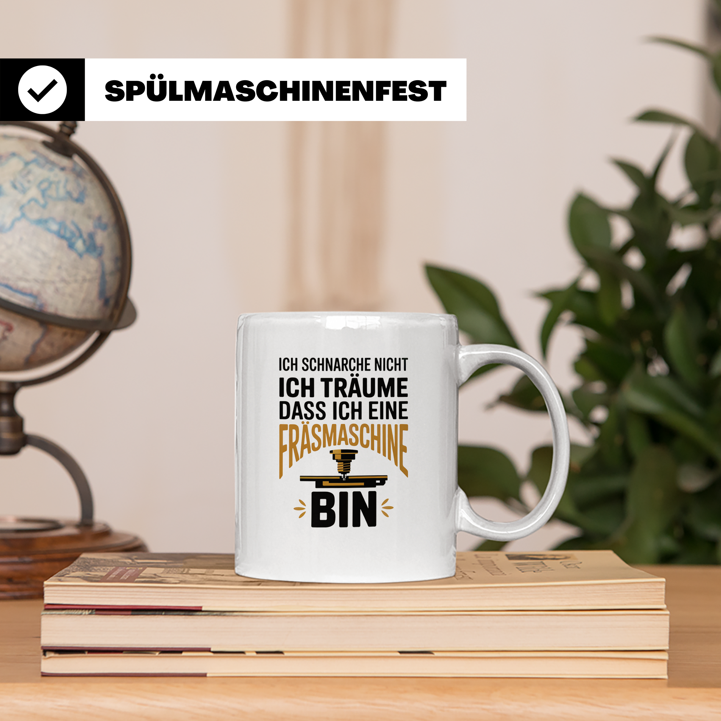CNC Fräser Kaffeetasse - Ich träume Fräsmaschine zu sein! Ge – Weiß [farbe:weiß]