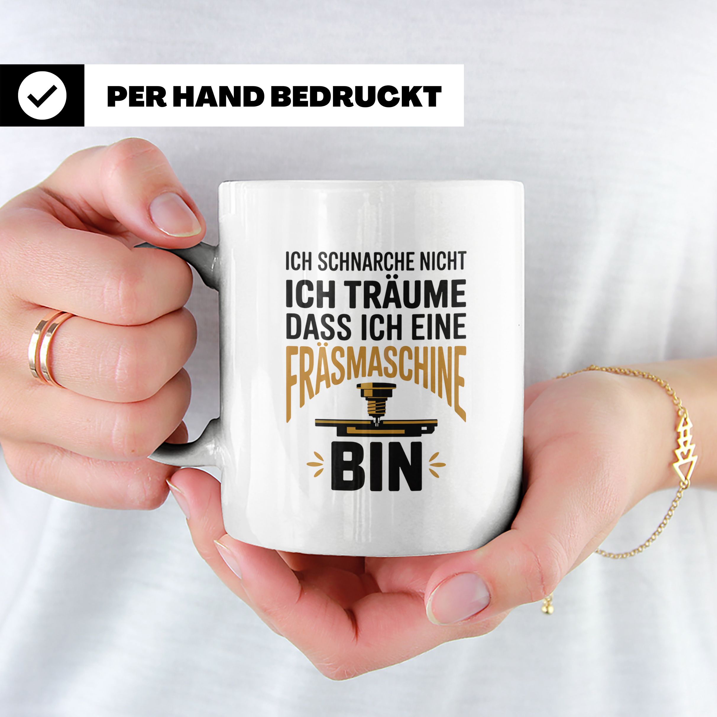 CNC Fräser Kaffeetasse - Ich träume Fräsmaschine zu sein! Ge – Weiß [farbe:weiß]