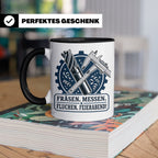 Zerspanungsmechaniker Tasse Fräsen Messen Fluchen Feierabend – Schwarz [farbe:schwarz]