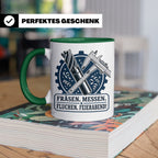 Zerspanungsmechaniker Tasse Fräsen Messen Fluchen Feierabend – Grün [farbe:grün]