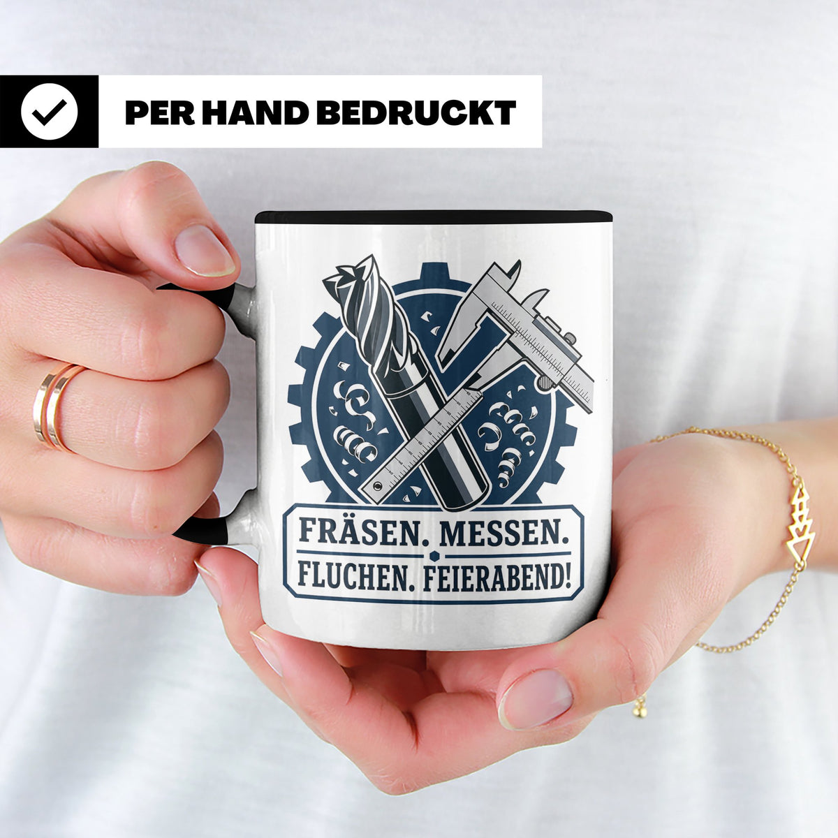 Zerspanungsmechaniker Tasse Fräsen Messen Fluchen Feierabend – Schwarz [farbe:schwarz]