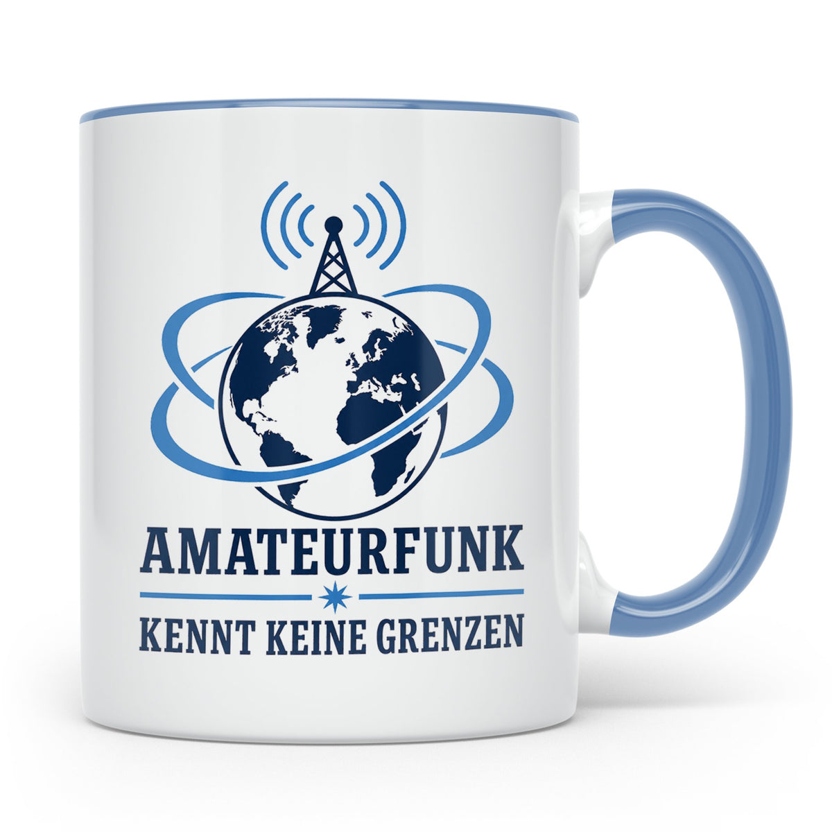 Amateurfunk Tasse Amateurfunk kennt keine Grenzen - Geschenk – Blau [farbe:blau]