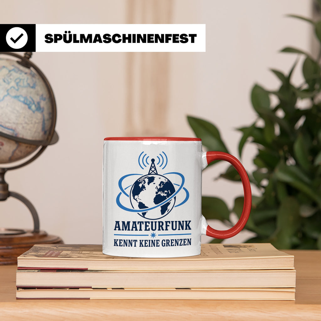 Amateurfunk Tasse Amateurfunk kennt keine Grenzen - Geschenk – Rot [farbe:rot]