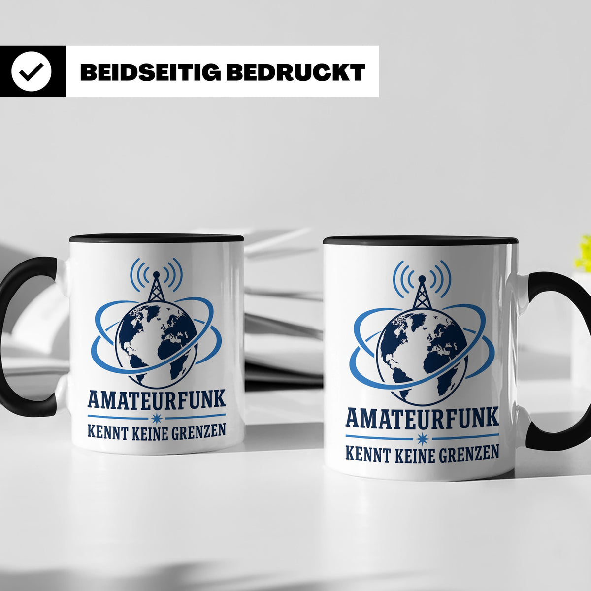 Amateurfunk Tasse Amateurfunk kennt keine Grenzen - Geschenk – Schwarz [farbe:schwarz]