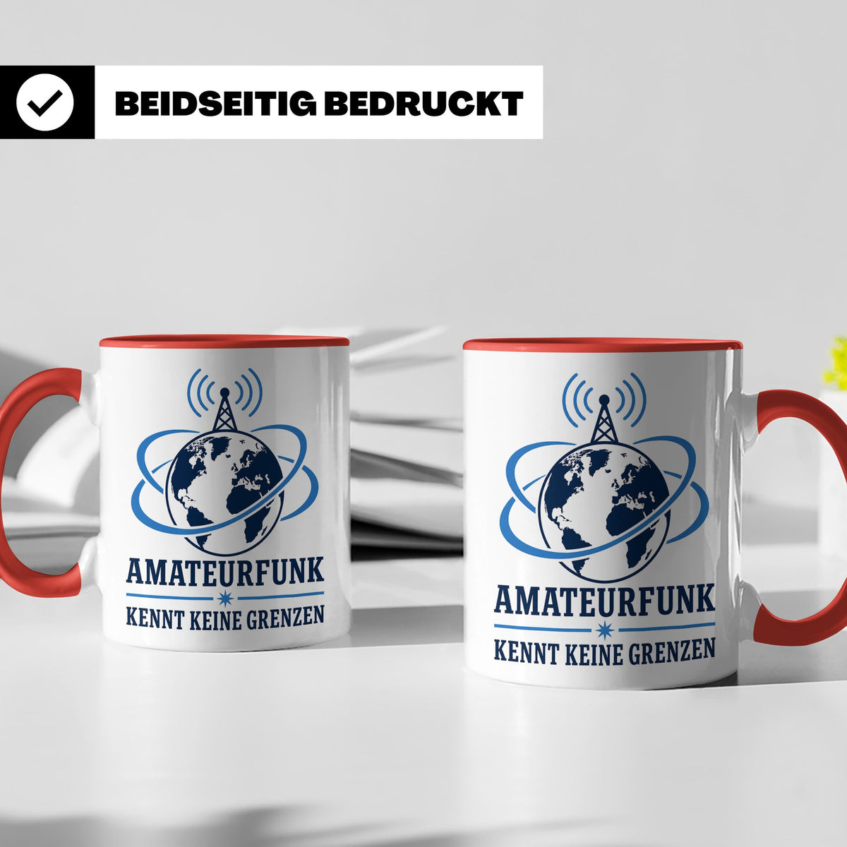 Amateurfunk Tasse Amateurfunk kennt keine Grenzen - Geschenk – Rot [farbe:rot]