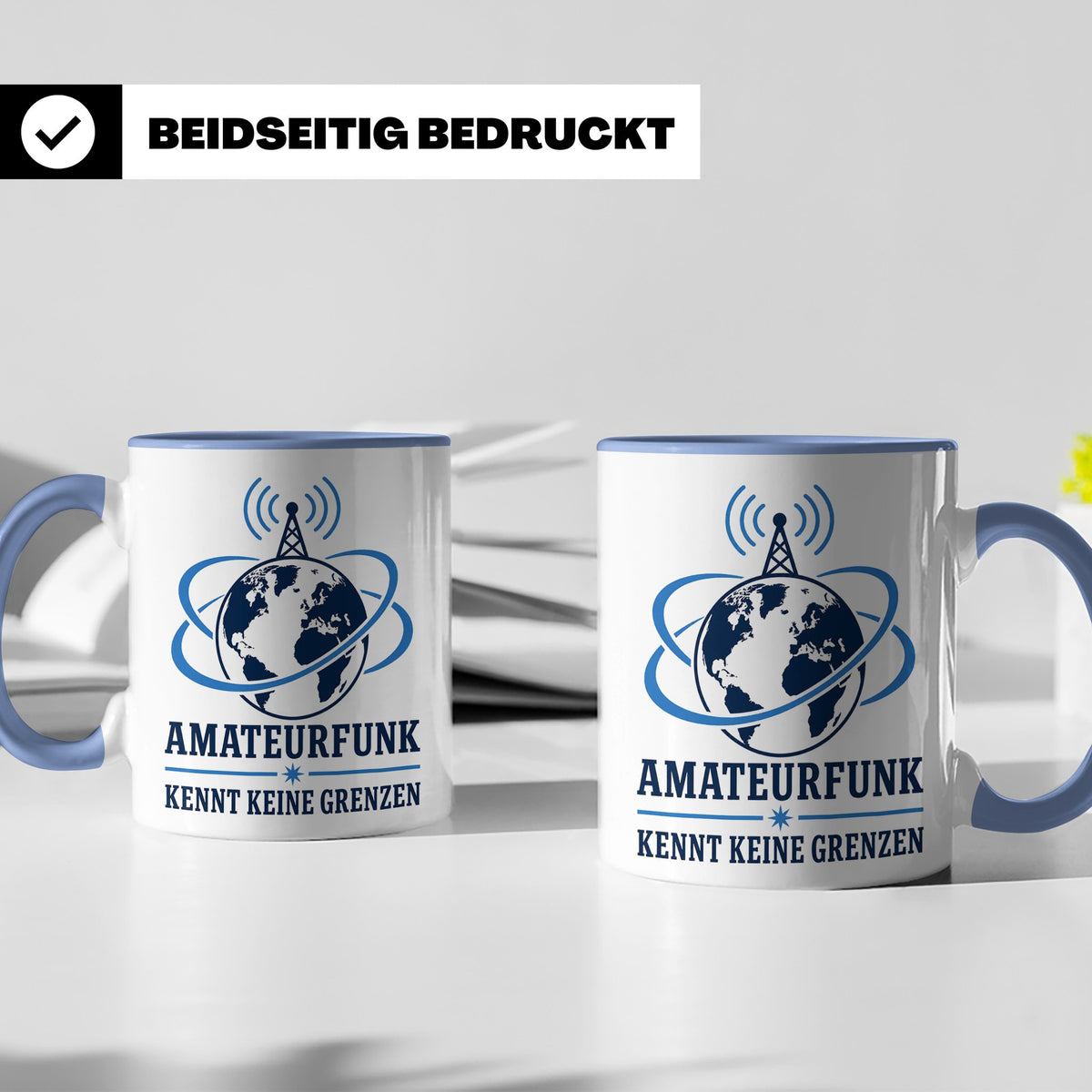 Amateurfunk Tasse Amateurfunk kennt keine Grenzen - Geschenk – Blau [farbe:blau]
