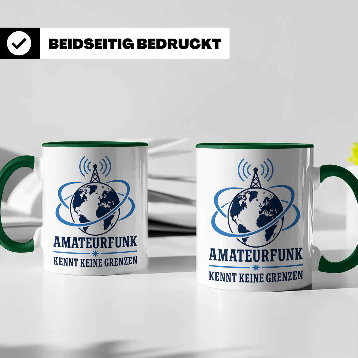 Amateurfunk Tasse Amateurfunk kennt keine Grenzen - Geschenk – Grün [farbe:grün]