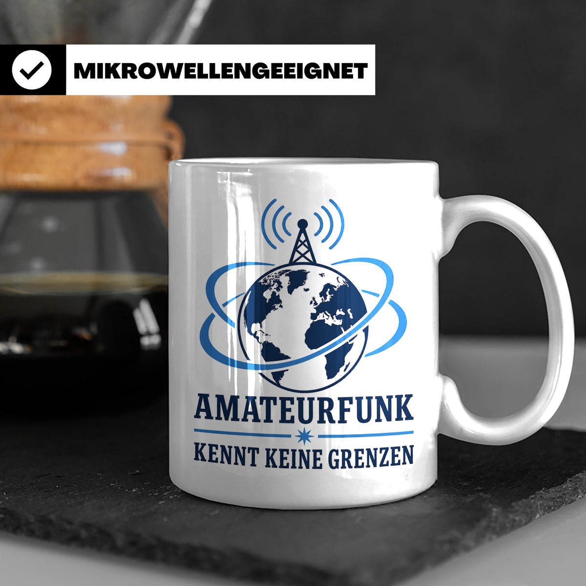 Amateurfunk Tasse Amateurfunk kennt keine Grenzen - Geschenk – Weiß [farbe:weiß]