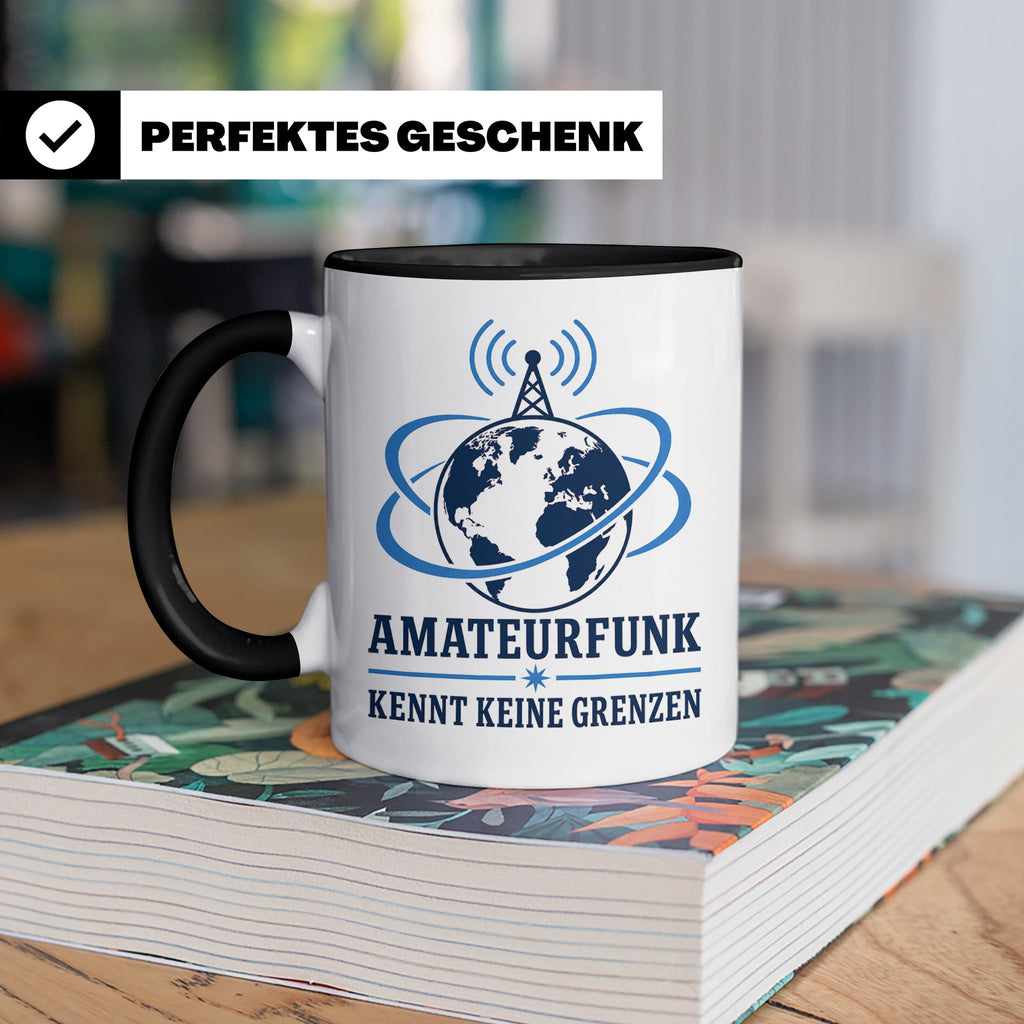 Amateurfunk Tasse Amateurfunk kennt keine Grenzen - Geschenk – Schwarz [farbe:schwarz]