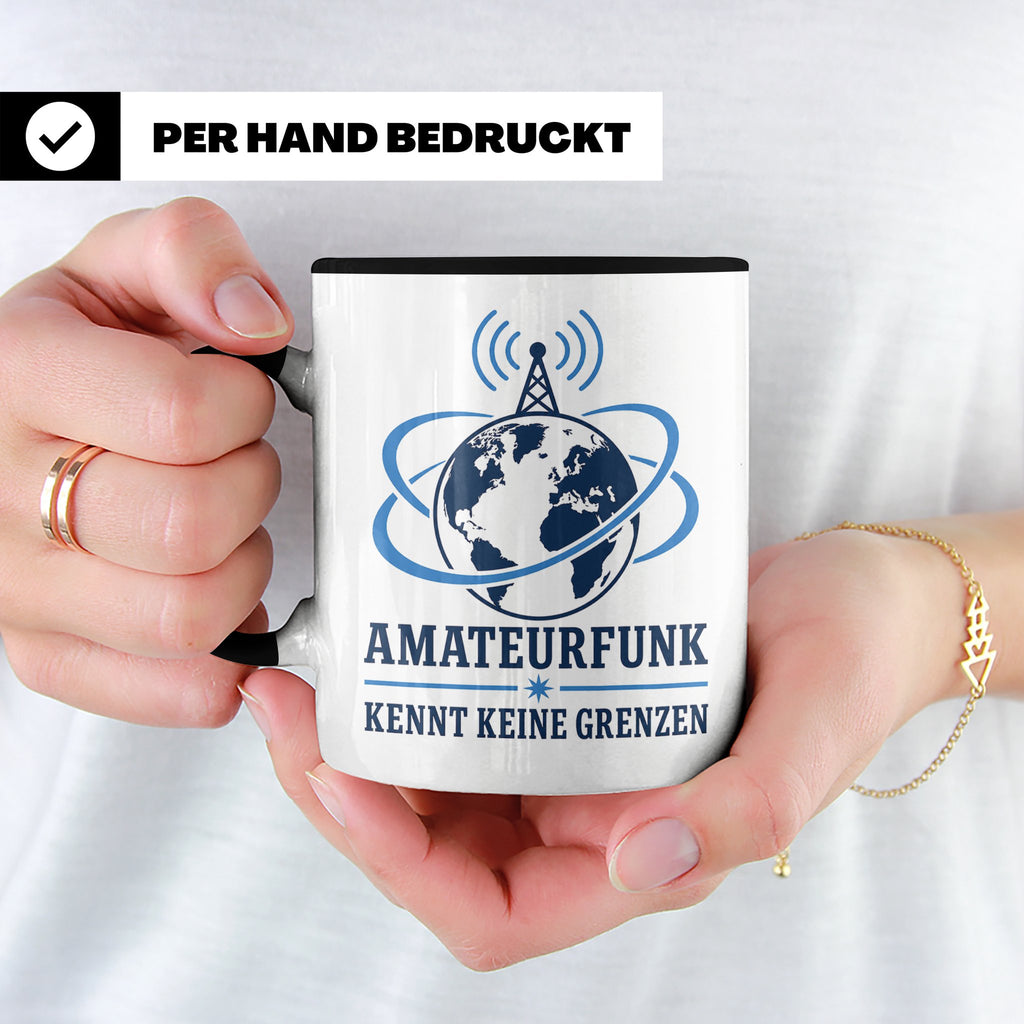 Amateurfunk Tasse Amateurfunk kennt keine Grenzen - Geschenk – Schwarz [farbe:schwarz]
