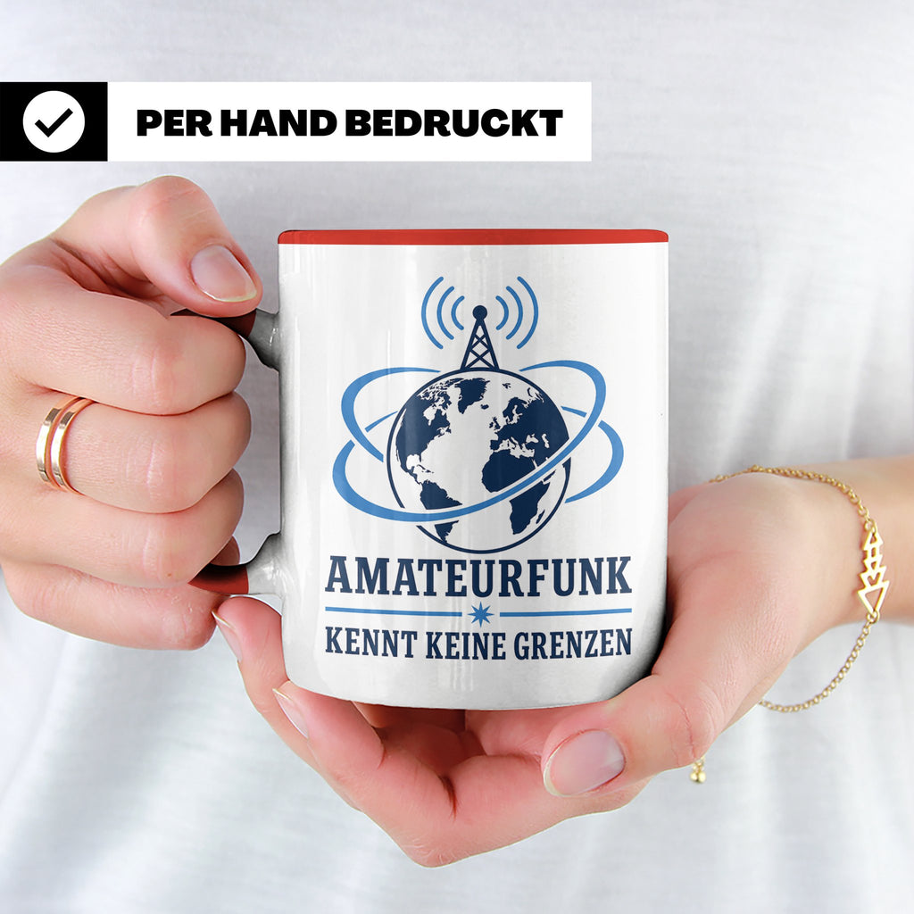 Amateurfunk Tasse Amateurfunk kennt keine Grenzen - Geschenk – Rot [farbe:rot]