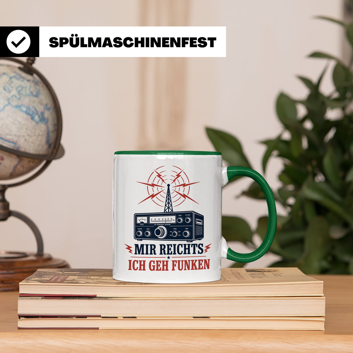 Amateurfunk Tasse Mir reichts ich geh funken - Geschenk für  – Grün [farbe:grün]