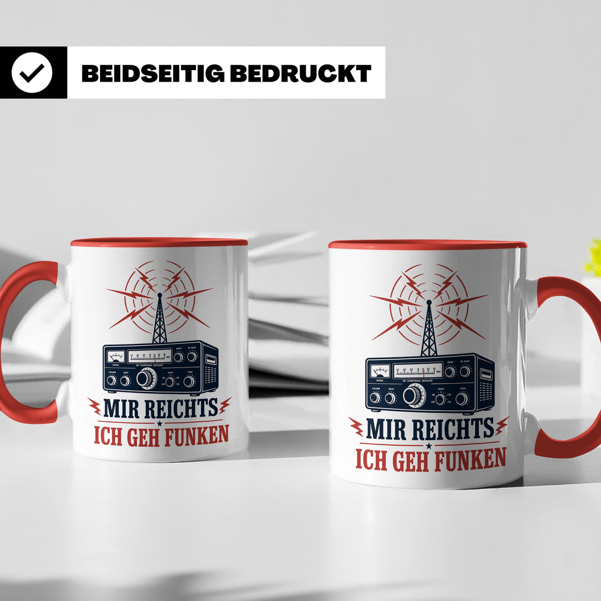 Amateurfunk Tasse Mir reichts ich geh funken - Geschenk für  – Rot [farbe:rot]