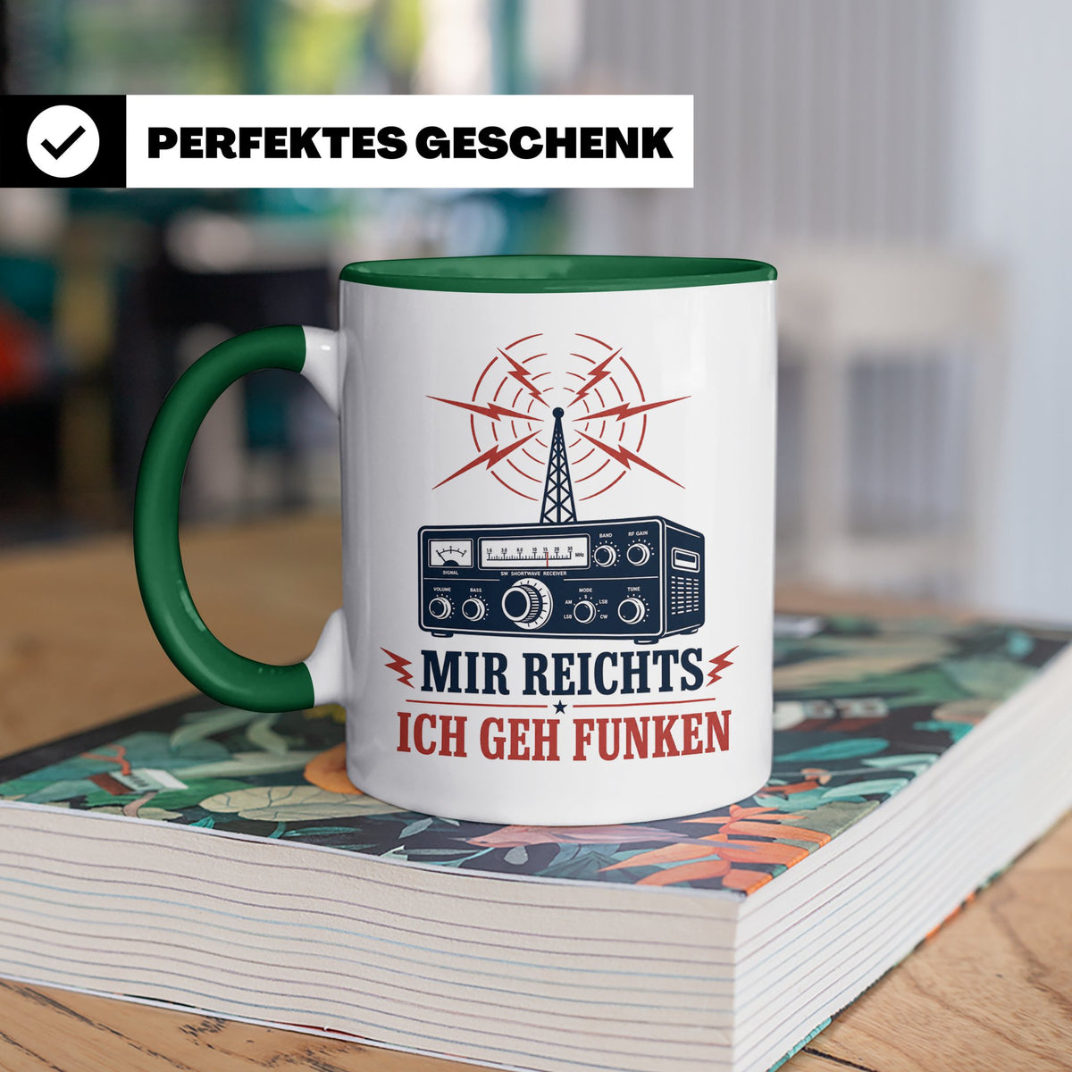 Amateurfunk Tasse Mir reichts ich geh funken - Geschenk für  – Grün [farbe:grün]