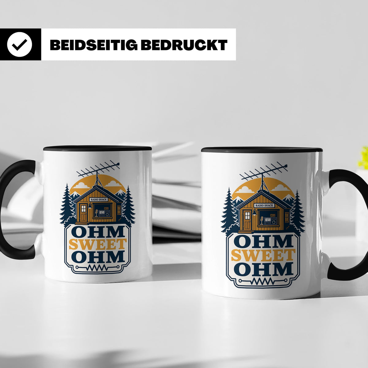 Amateurfunk Tasse Ohm Sweet Ohm - Geschenk für Funkamateur E – Schwarz [farbe:schwarz]