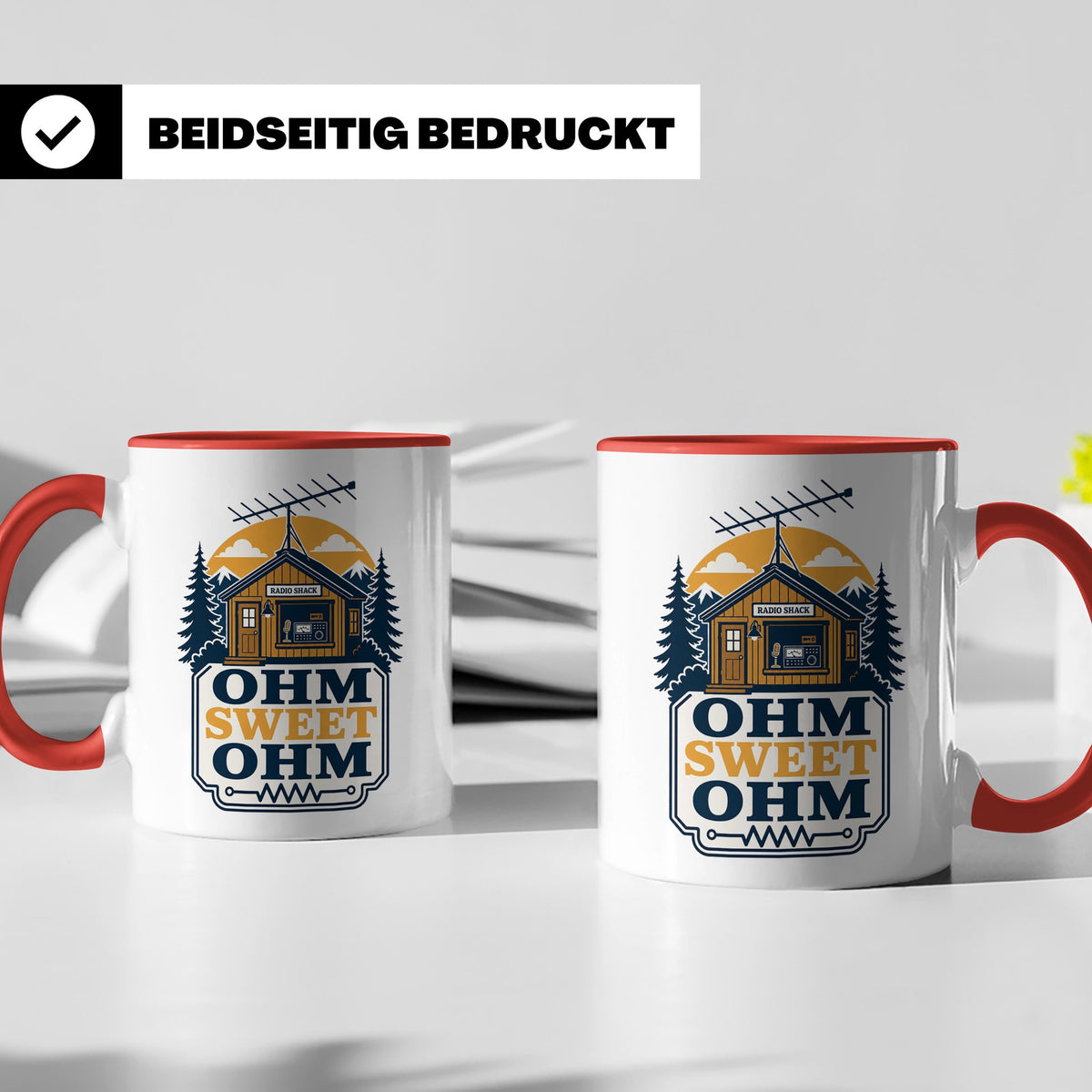 Amateurfunk Tasse Ohm Sweet Ohm - Geschenk für Funkamateur E – Rot [farbe:rot]
