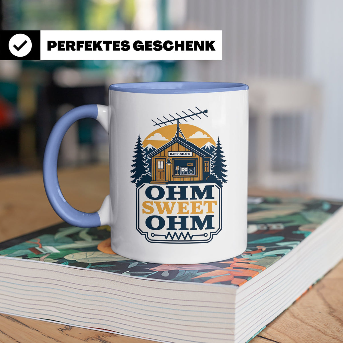 Amateurfunk Tasse Ohm Sweet Ohm - Geschenk für Funkamateur E – Blau [farbe:blau]