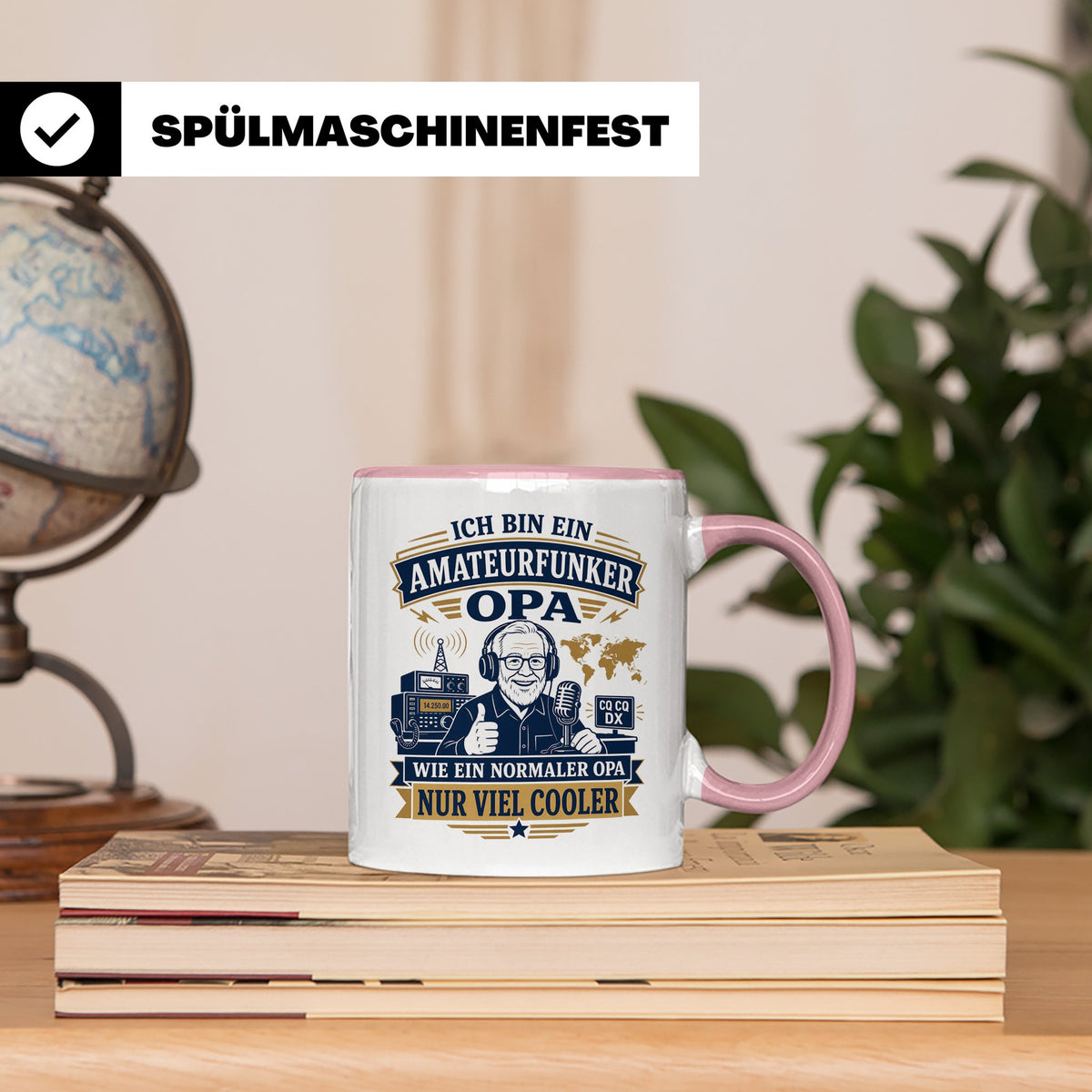 Amateurfunk Tasse Amateurfunker Opa wie ein normaler Opa nur – Rosa [farbe:rosa]
