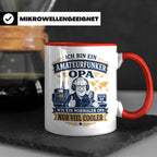 Amateurfunk Tasse Amateurfunker Opa wie ein normaler Opa nur – Rot [farbe:rot]