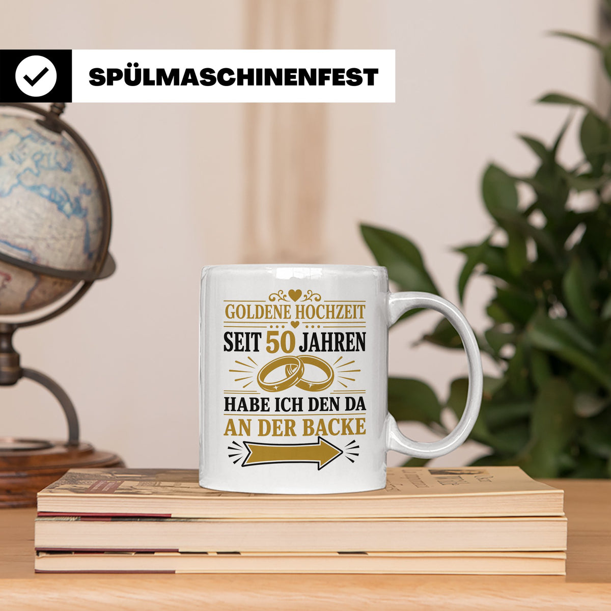 Goldene Hochzeit Tasse Seit 50 Jahren habe ich den da an der – Weiß [farbe:weiß]