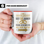 Goldene Hochzeit Tasse Seit 50 Jahren habe ich den da an der – Rot [farbe:rot]