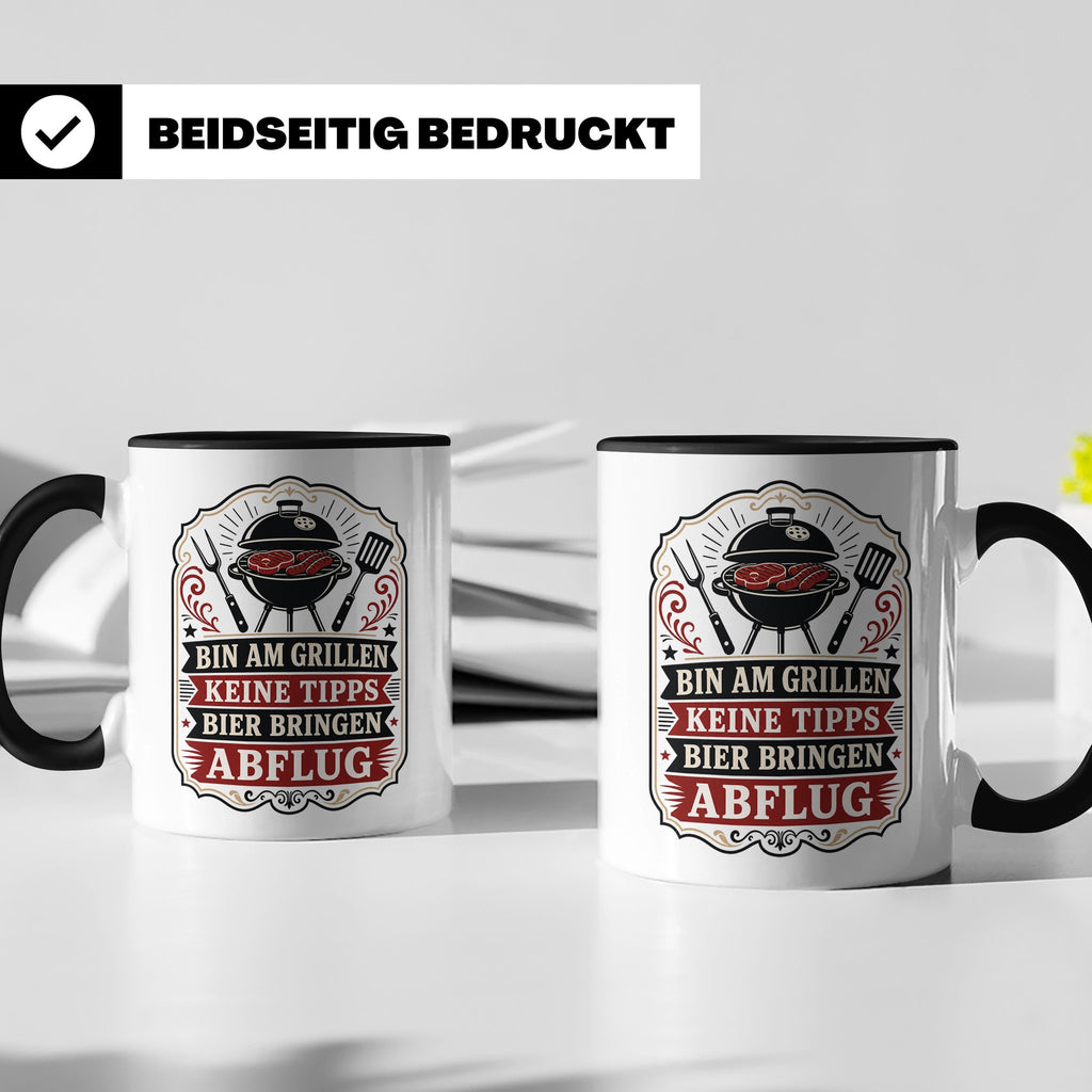 Grill Tasse Bin am Grillen keine Tipps Bier bringen Abflug - – Schwarz [farbe:schwarz]