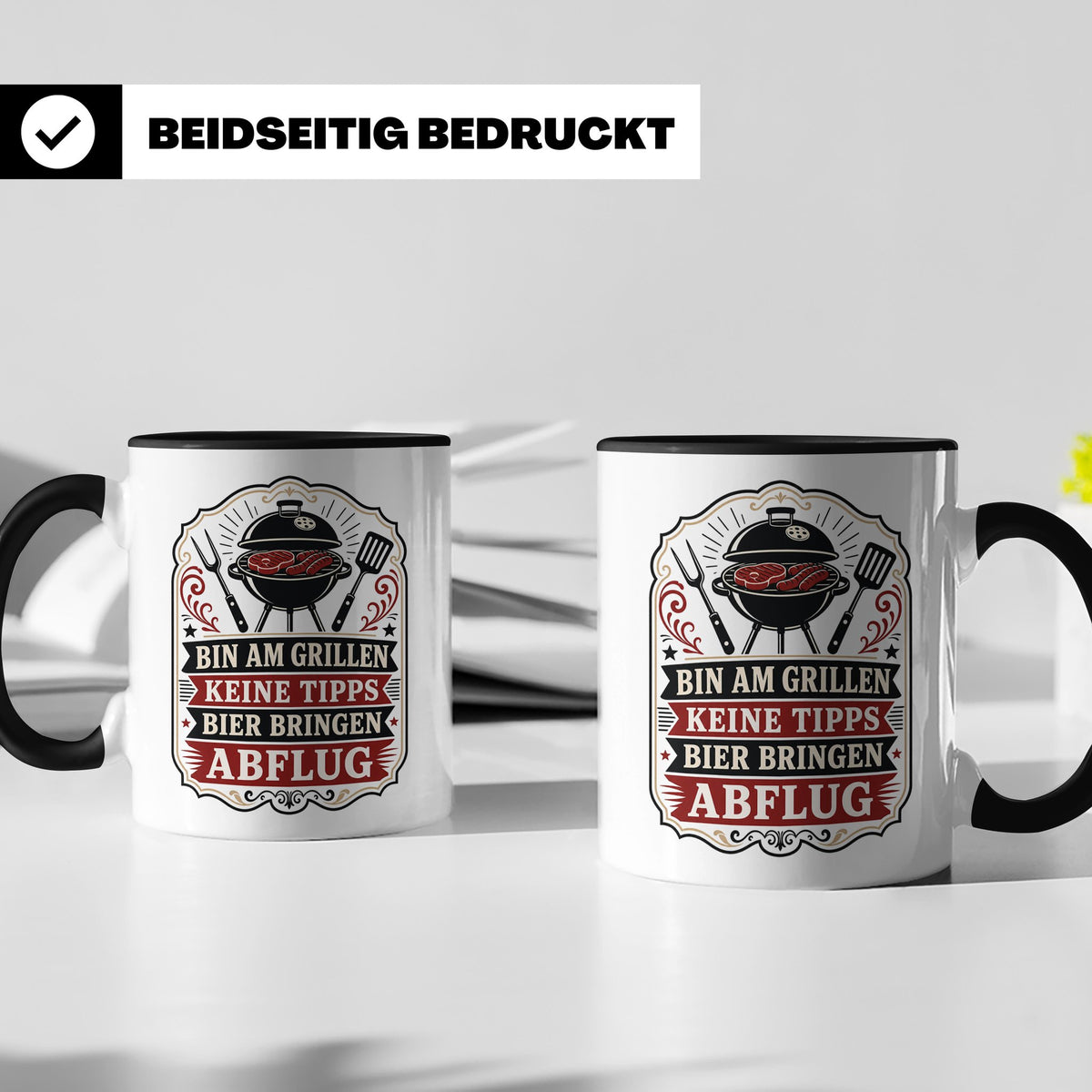 Grill Tasse Bin am Grillen keine Tipps Bier bringen Abflug - – Schwarz [farbe:schwarz]