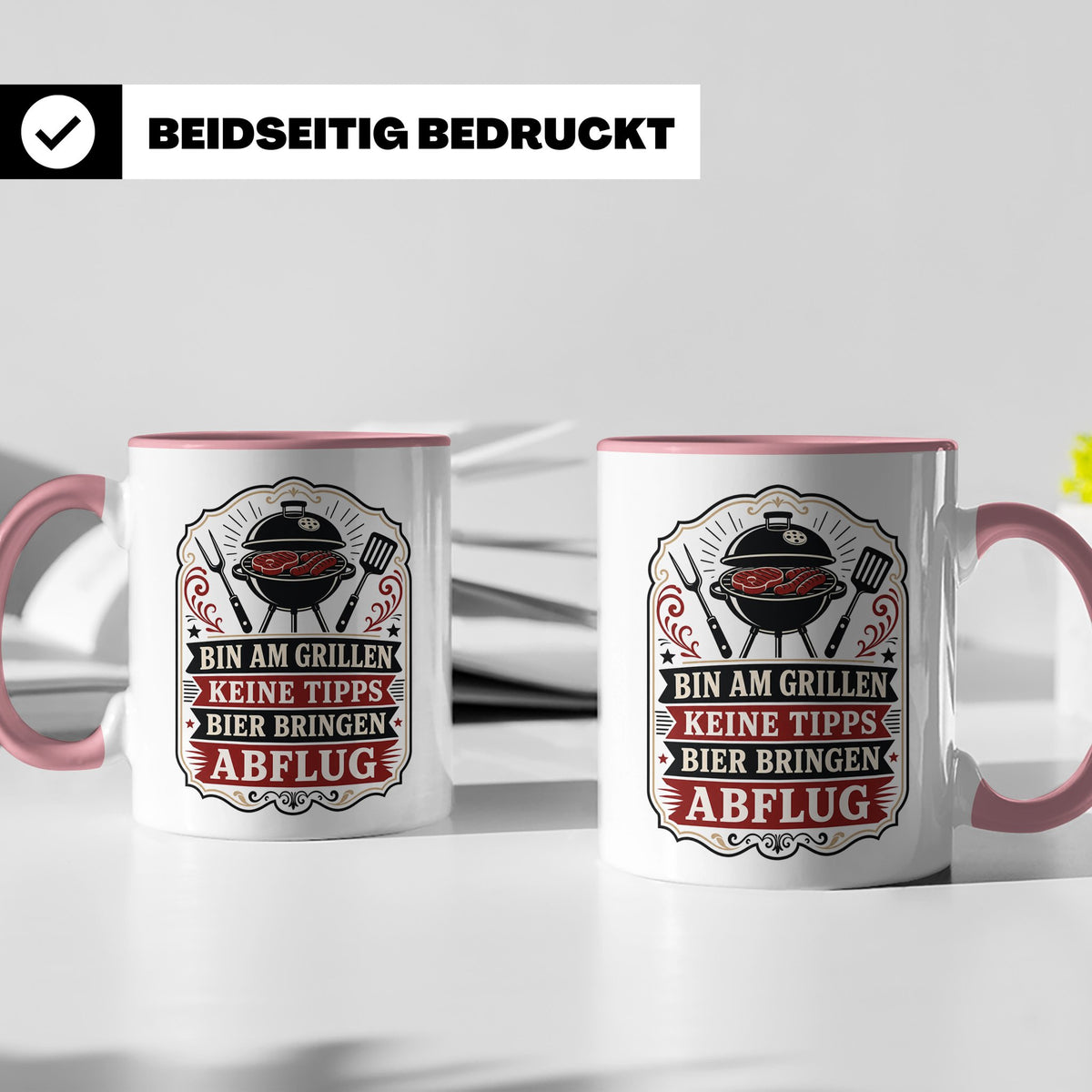 Grill Tasse Bin am Grillen keine Tipps Bier bringen Abflug - – Rosa [farbe:rosa]