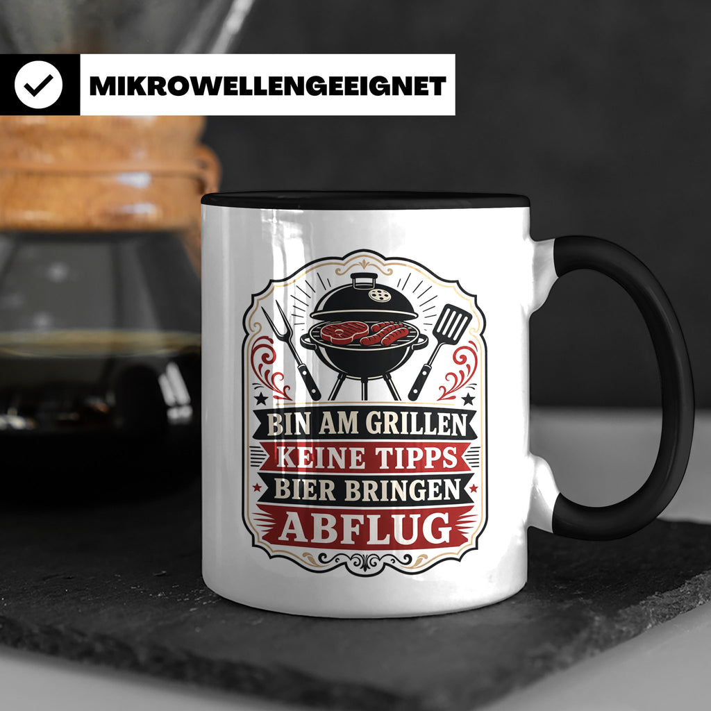 Grill Tasse Bin am Grillen keine Tipps Bier bringen Abflug - – Schwarz [farbe:schwarz]