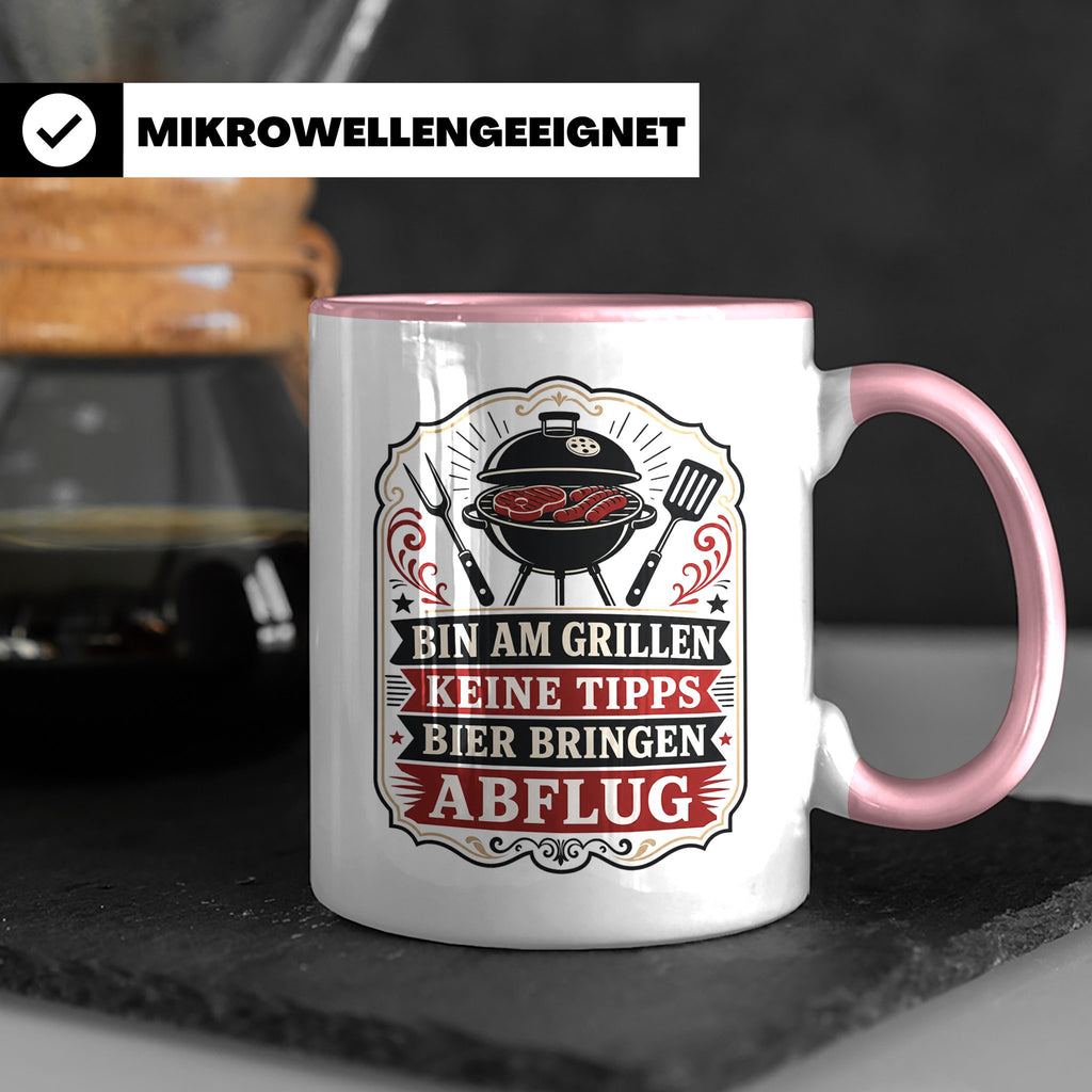 Grill Tasse Bin am Grillen keine Tipps Bier bringen Abflug - – Rosa [farbe:rosa]