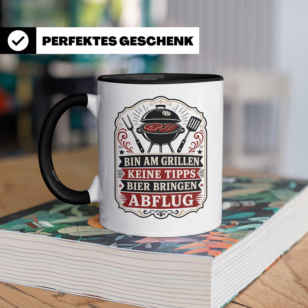 Grill Tasse Bin am Grillen keine Tipps Bier bringen Abflug - – Schwarz [farbe:schwarz]