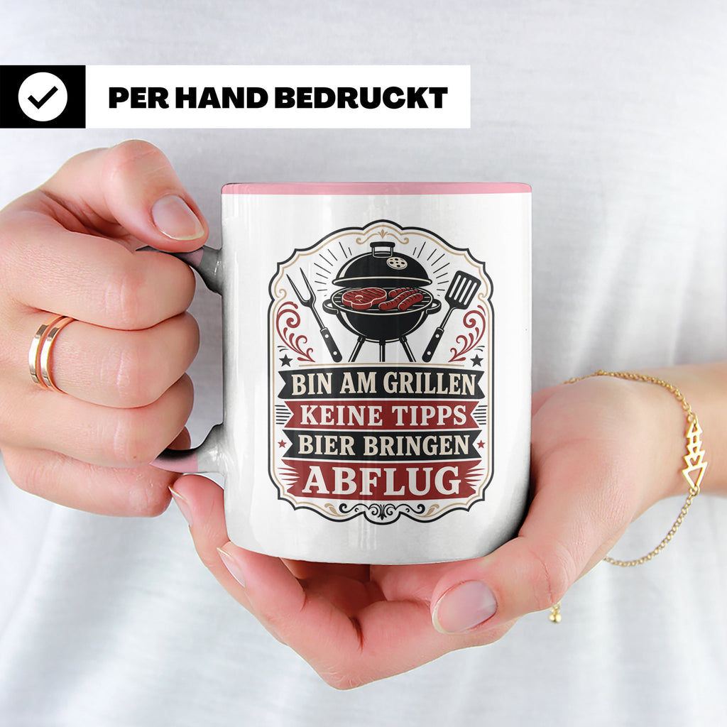 Grill Tasse Bin am Grillen keine Tipps Bier bringen Abflug - – Rosa [farbe:rosa]