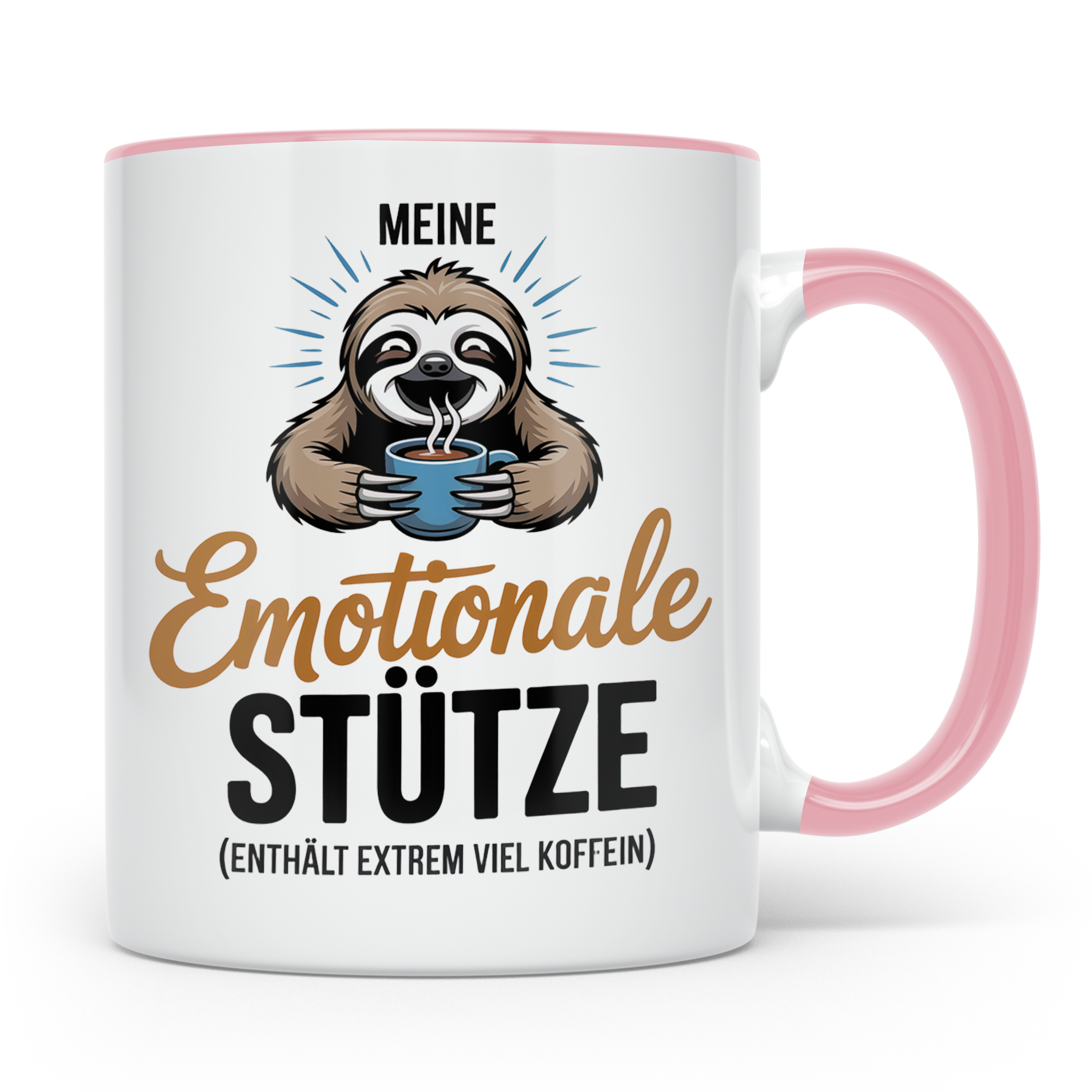 Faultier Tasse Meine Emotionale Stütze Kaffee Koffein Junkie – Rosa [farbe:rosa]