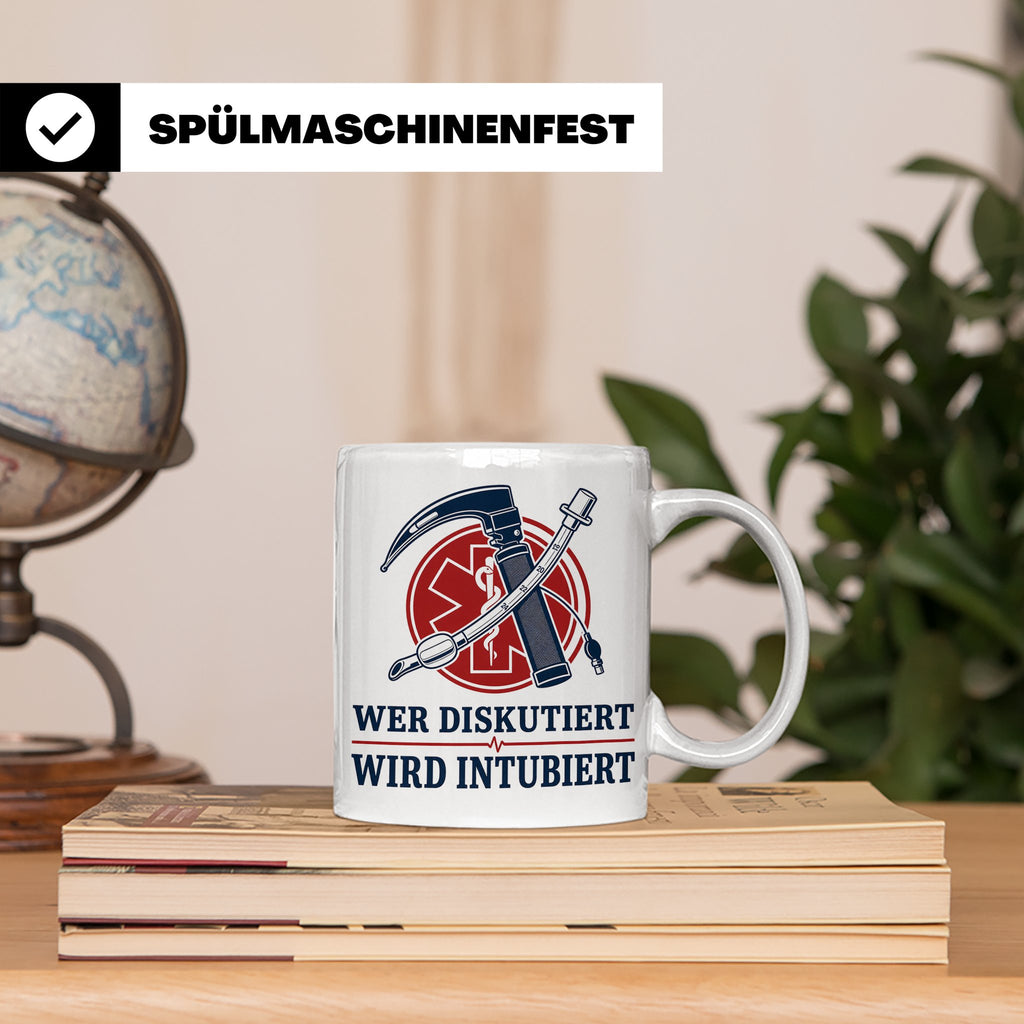 Anästhesie Tasse Wer diskutiert wird intubiert - Lustiges Ge – Weiß [farbe:weiß]