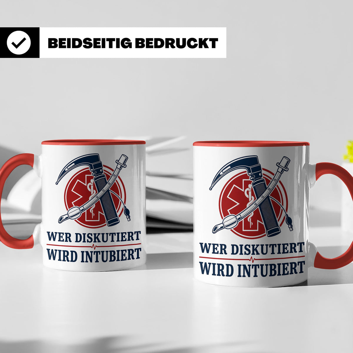Anästhesie Tasse Wer diskutiert wird intubiert - Lustiges Ge – Rot [farbe:rot]