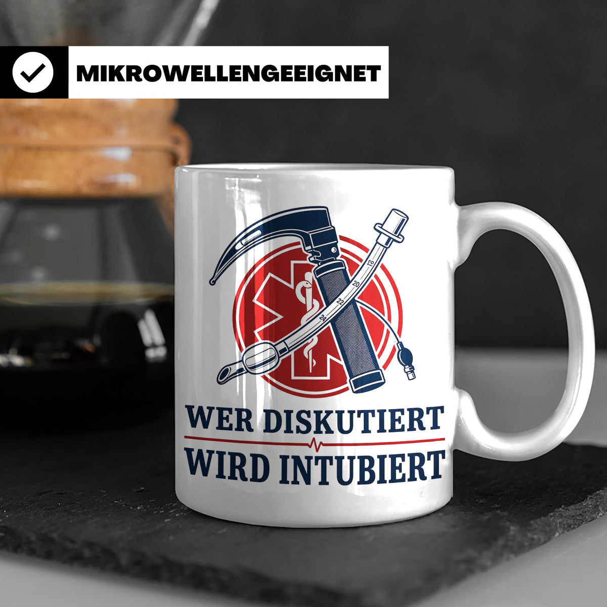 Anästhesie Tasse Wer diskutiert wird intubiert - Lustiges Ge – Weiß [farbe:weiß]